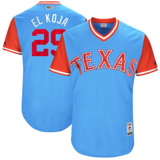 Men Texas Rangers #29 El koja Light Blue New Rush Limited MLB Jerseys->texas rangers->MLB Jersey